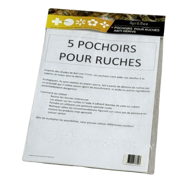 Pochoirs pour ruches, le sachet de 5 pochoirs