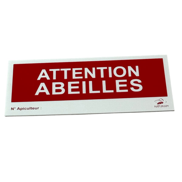 Panneau rectangulaire akilux "attention abeille"