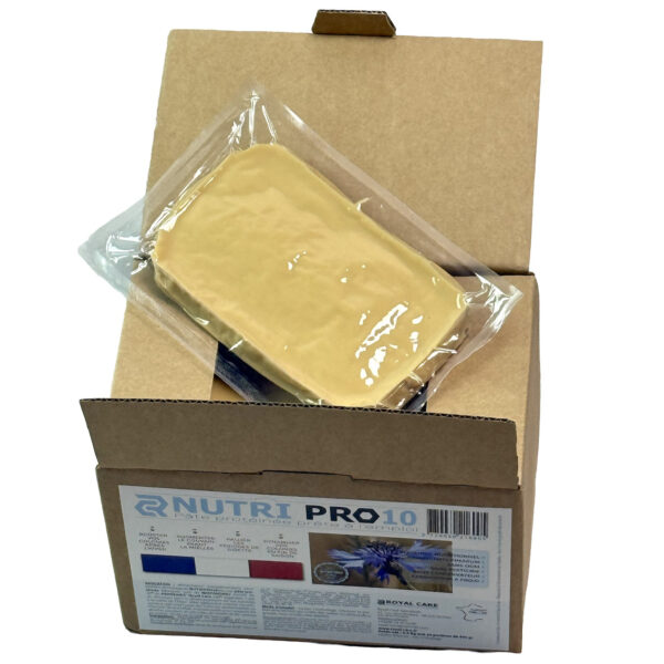 NUTRIPRO+, pâte hyper protéinée (10%), le carton de 4.5kg (10 pains de 450g)