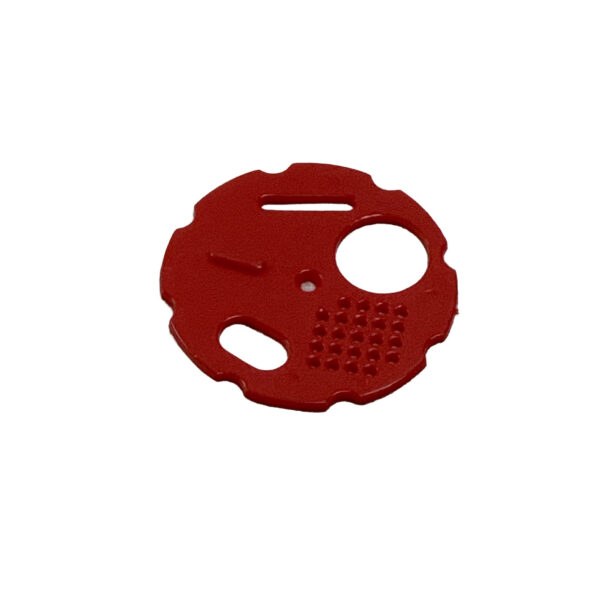 Entrée ronde plastique multiposition pour nuc rouge année finissant par 3 et 8 (diam. : 80mm)