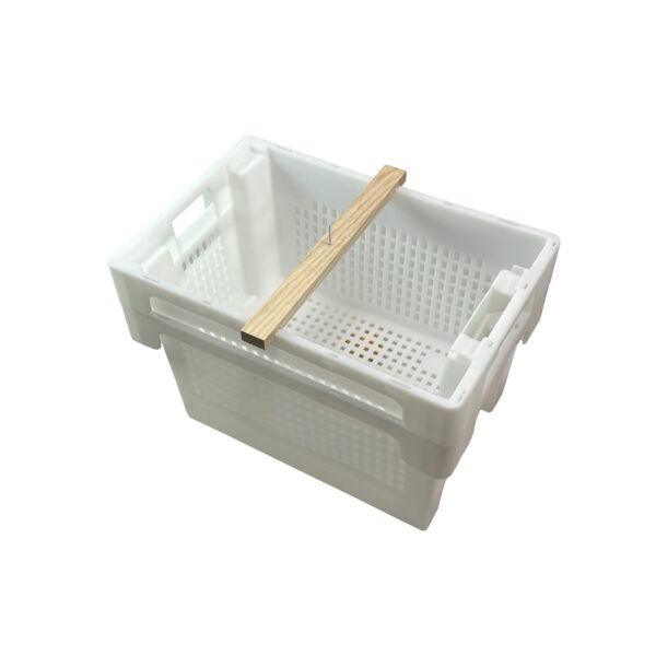 Bac à désoperculer double plastique GRAND MODELE avec robinet et barre transversale (2x50L ; hauteur totale : 60 cm)