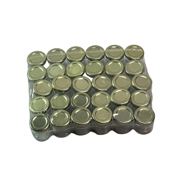 Pot verre 35ml standard TO43 (40/50g miel) AVEC CAPSULE OR, le pack de 30