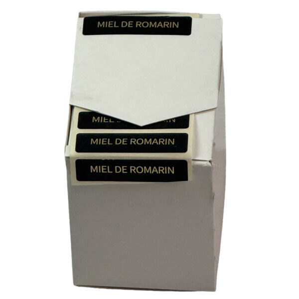 Etiquette d'appellation "MIEL DE ROMARIN", la boite de 1000